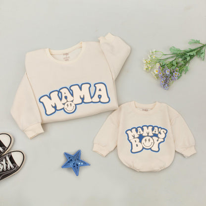 Mama & Mama's Boy Matching Sweatshirts - Family Outfits Gift