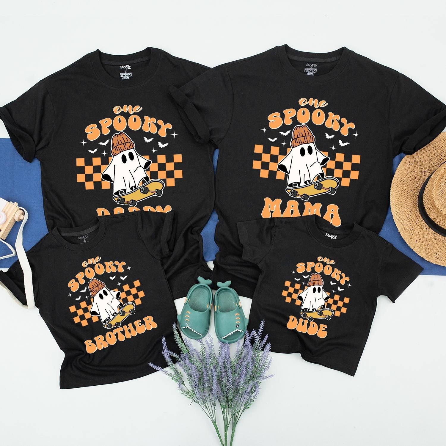 Vintage Ghost Family Shirts: Matching Retro Halloween Outfit