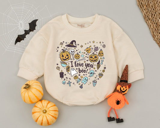 Spooky Ghost Pumpkin Romper: Halloween Baby Outfit for Toddlers