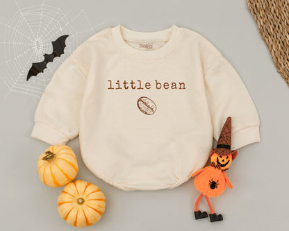 Retro Little Bean Coffee Baby Romper: Vintage-Inspired Newborn Outfit for Baby's First Birthday or Baby Shower Gift! Soft & Cozy Bubble Romper