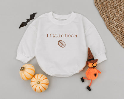 Retro Little Bean Coffee Baby Romper: Vintage-Inspired Newborn Outfit for Baby's First Birthday or Baby Shower Gift! Soft & Cozy Bubble Romper