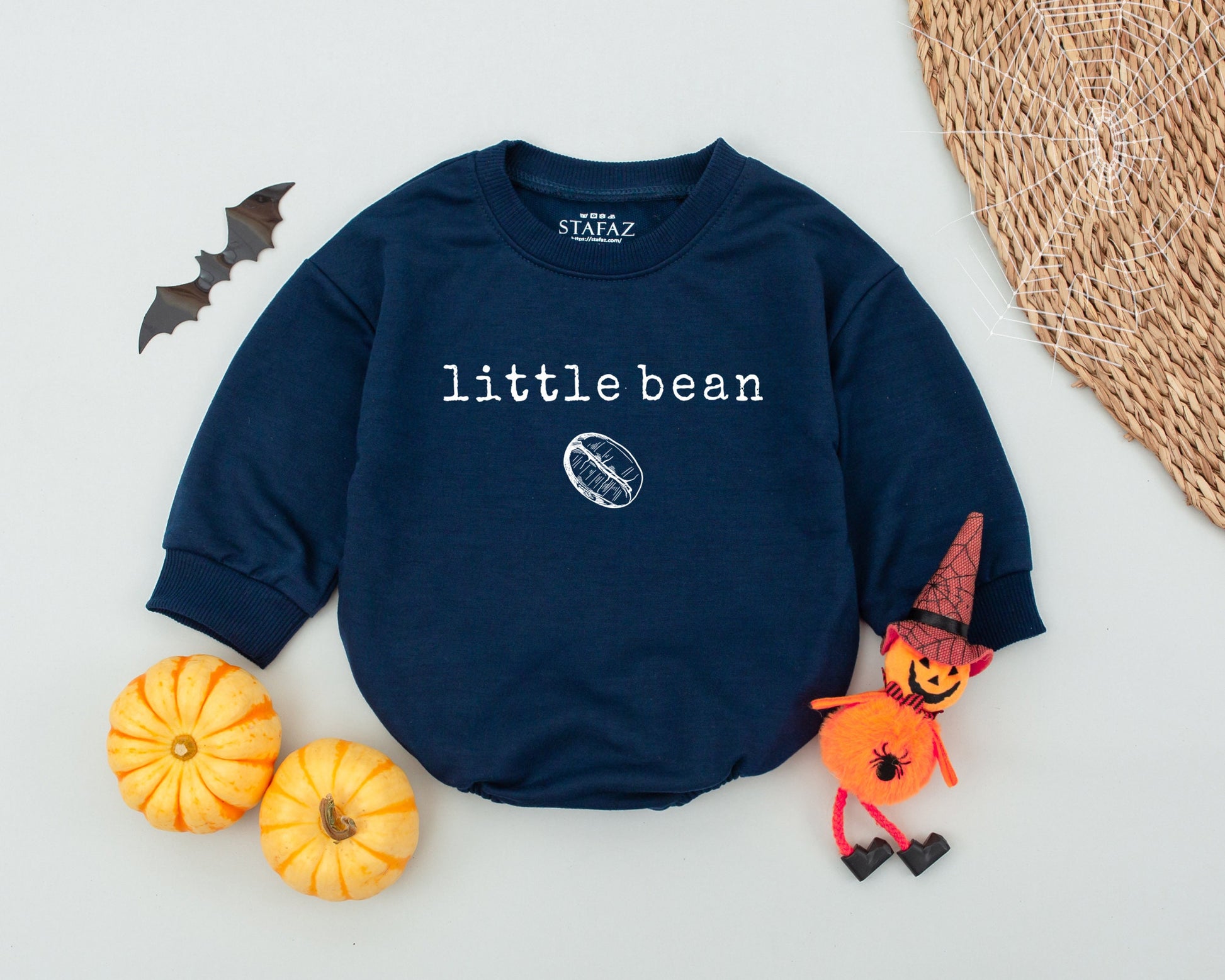 Retro Little Bean Coffee Baby Romper: Vintage-Inspired Newborn Outfit for Baby's First Birthday or Baby Shower Gift! Soft & Cozy Bubble Romper