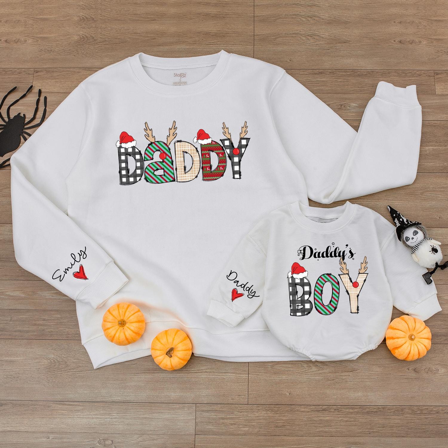 Daddy & Me Holiday Romper Set, Cute Baby Bodysuit & Family Tee