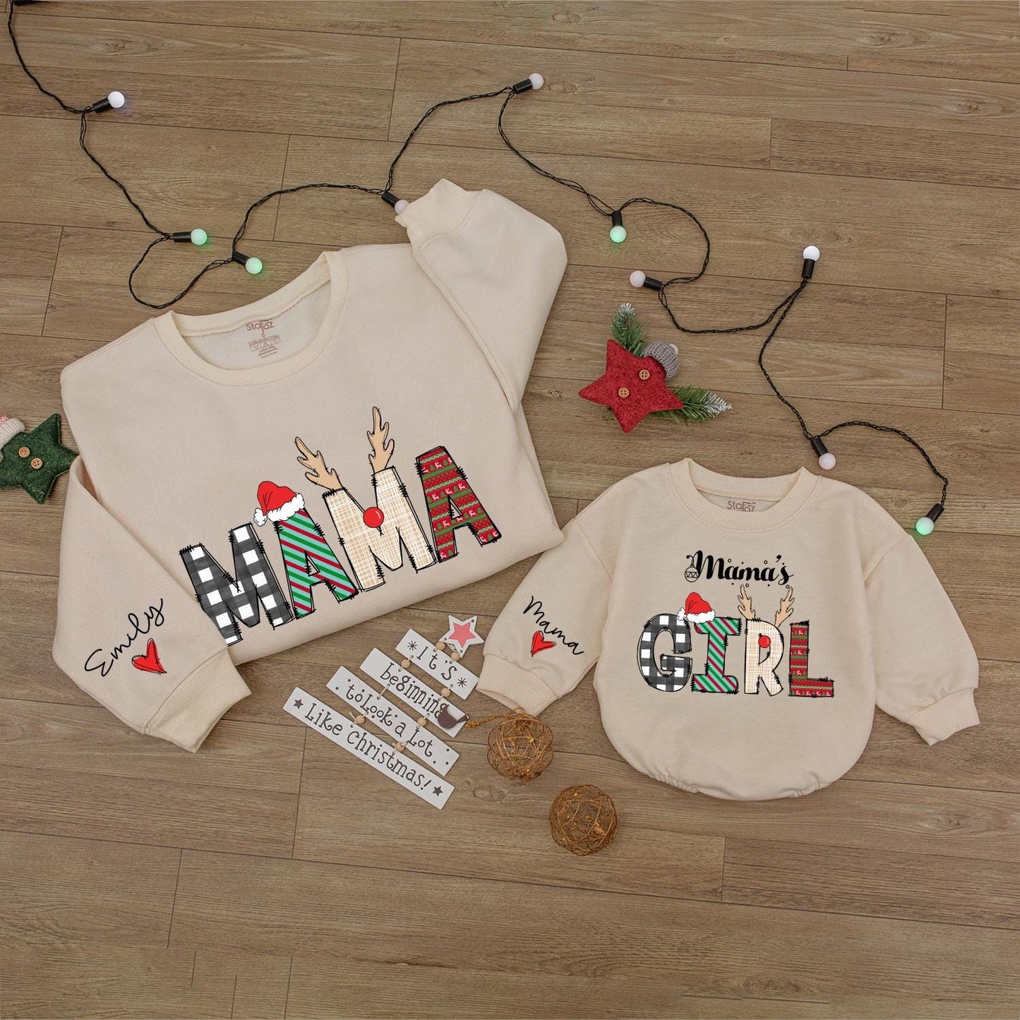 Mama and Me Christmas Romper Set: Cute Newborn and Family Outfit