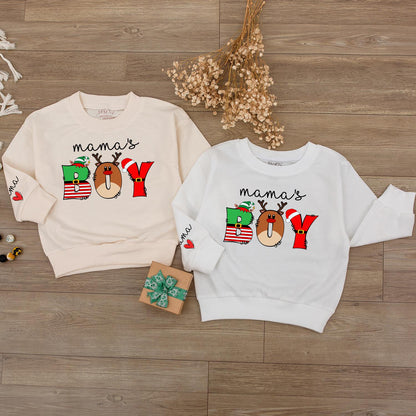 Retro Mama & Son Matching Xmas Outfit | Custom Baby Romper Gift  