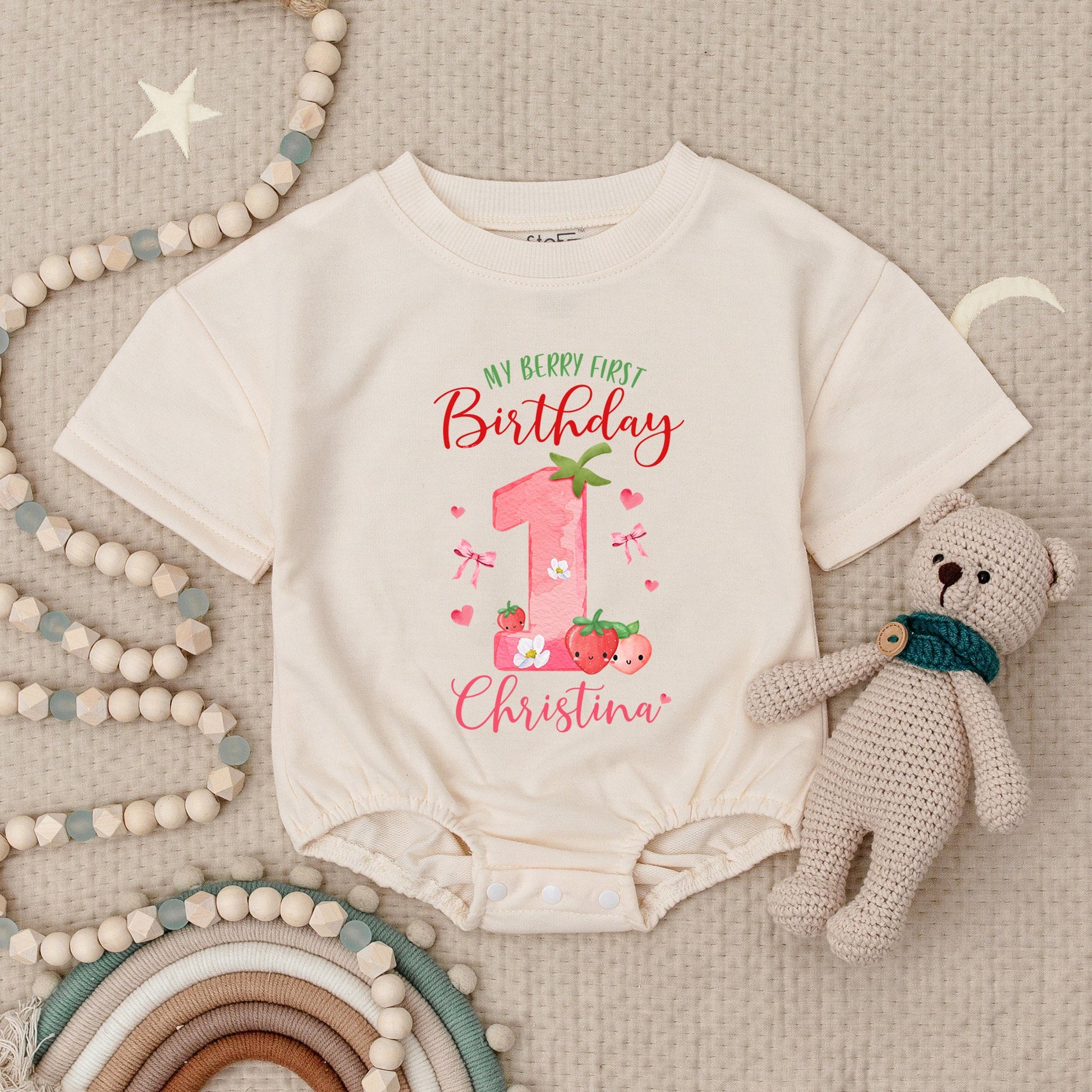 Berry Sweet 1st Birthday Romper - Personalized Baby Girl Outfit