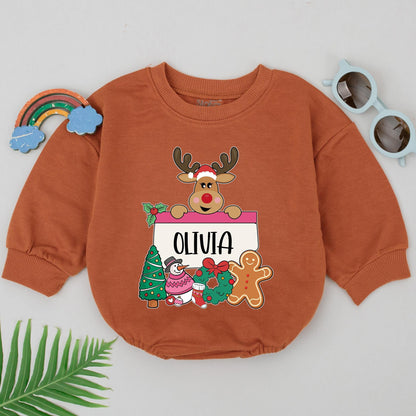 Custom Christmas Romper for Baby Girl – 1st Xmas Outfit Gift