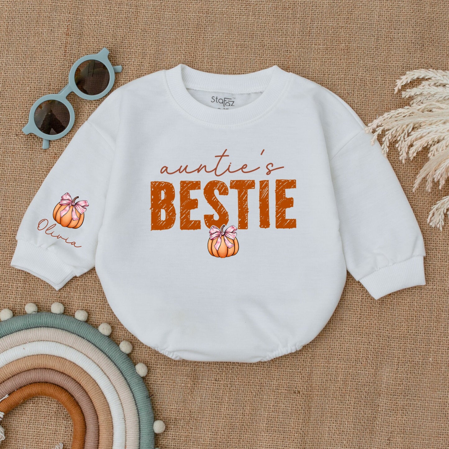 Auntie's Pumpkin Patch Romper: Fall & Thanksgiving Baby Outfit