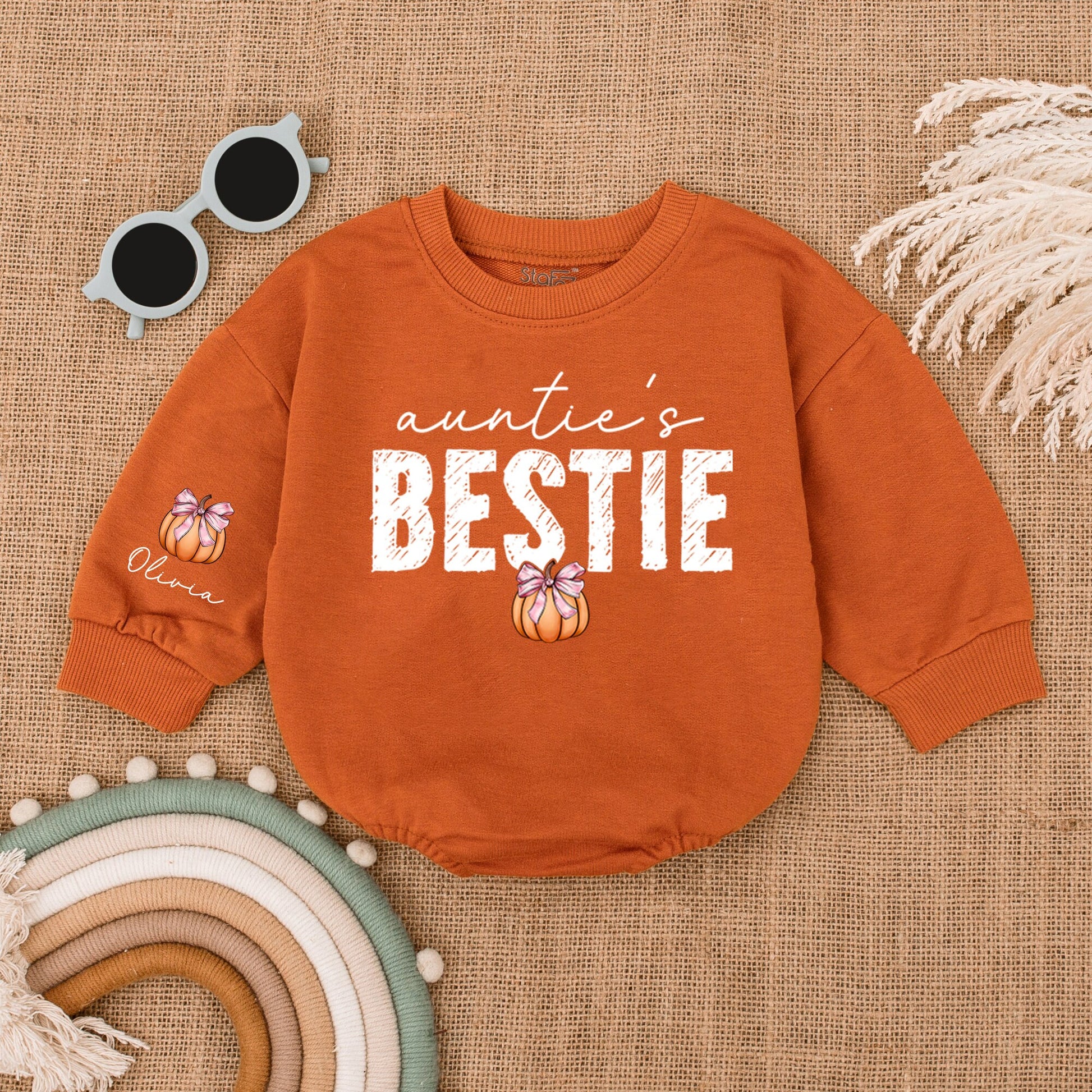 Auntie's Pumpkin Patch Romper: Fall & Thanksgiving Baby Outfit