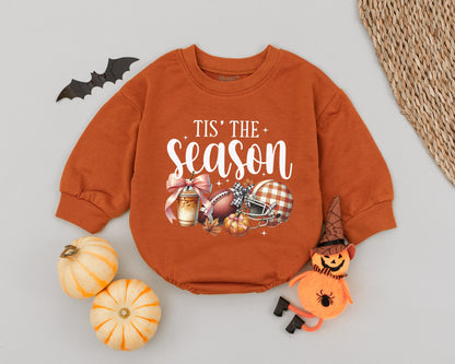 Pumpkin Spice Baby Romper: Cozy Autumn Clothes with Cute Bow