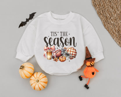 Pumpkin Spice Baby Romper: Cozy Autumn Clothes with Cute Bow