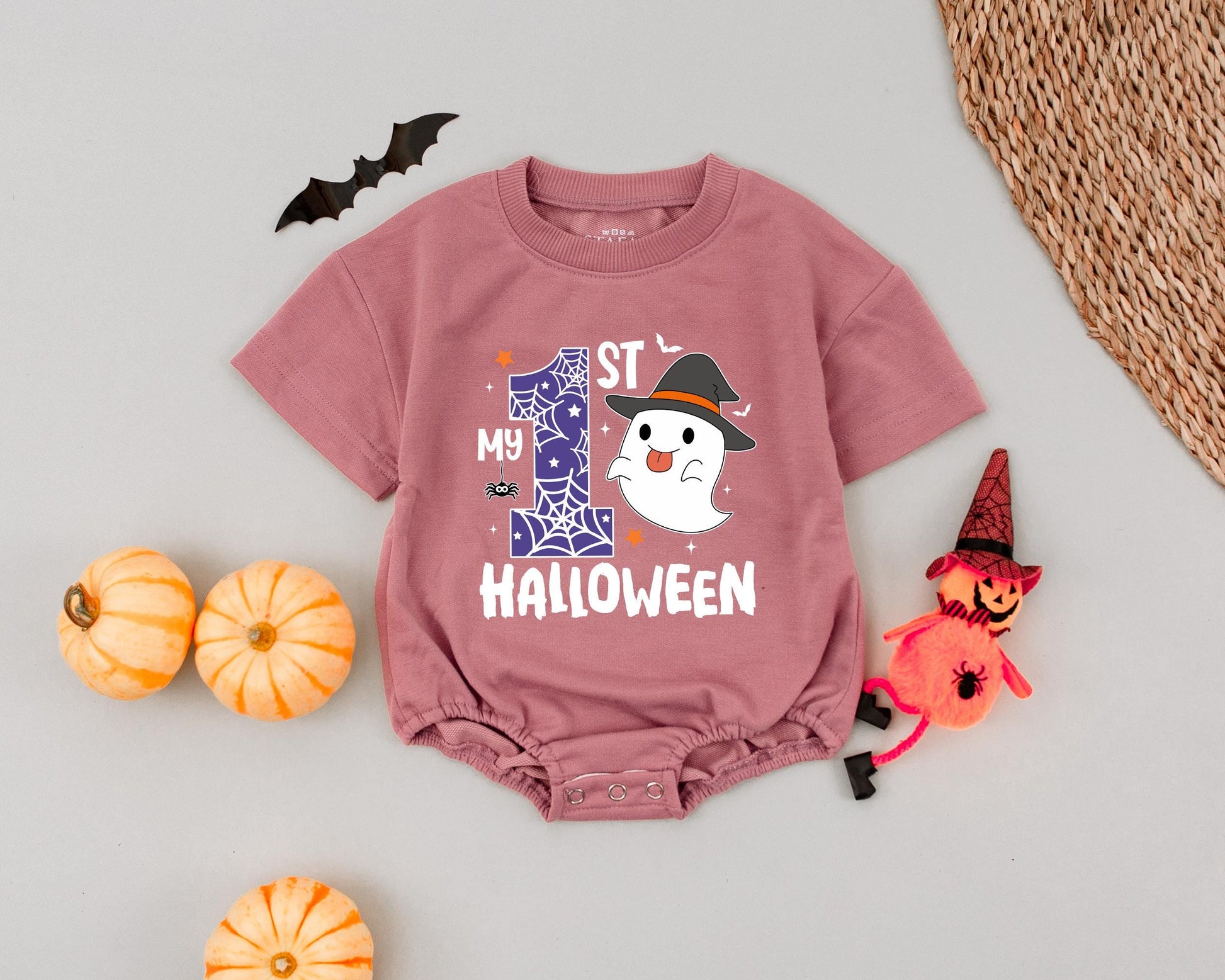 First Halloween Baby Outfit: Vintage Ghost Romper, Cute Boo Costume