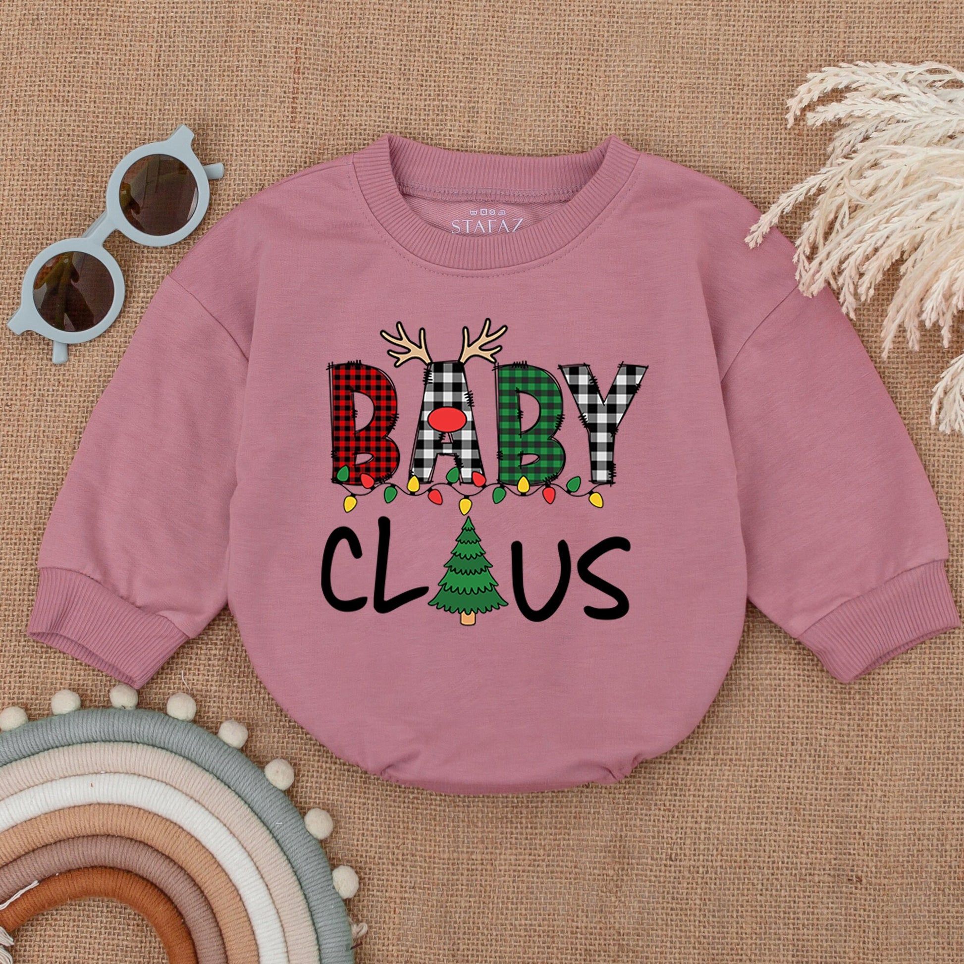 Santa Baby Christmas Romper, Cozy Infant Bodysuit, Holiday Outfit