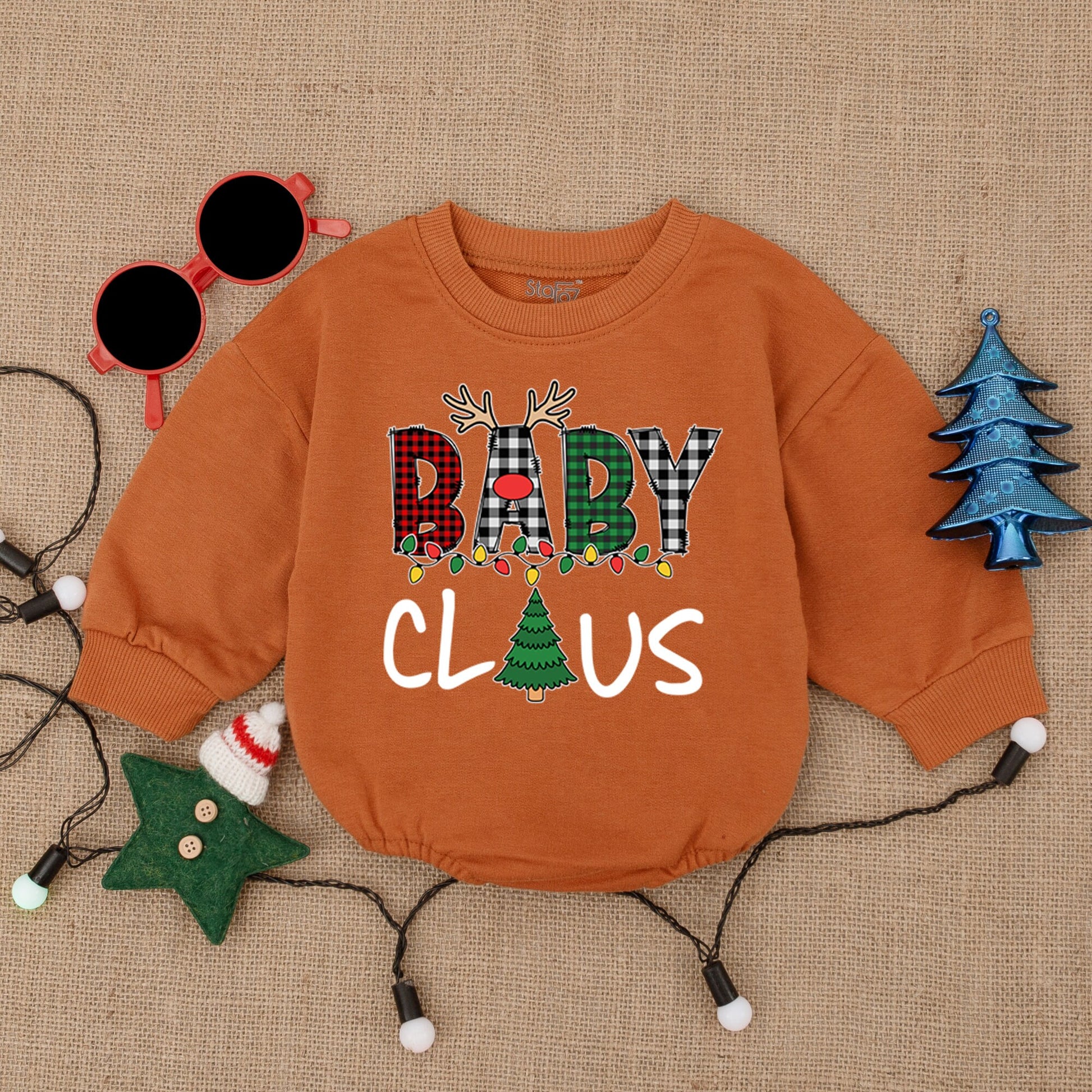 Santa Baby Christmas Romper, Cozy Infant Bodysuit, Holiday Outfit