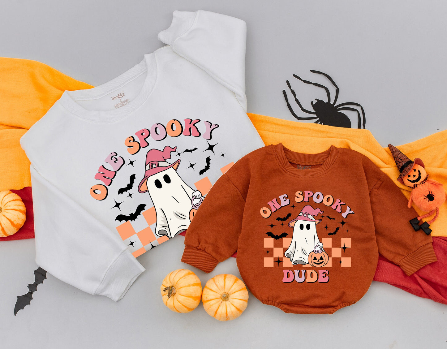 Retro Ghost Halloween Sweatshirt, Personalized Spooky Family Apparel