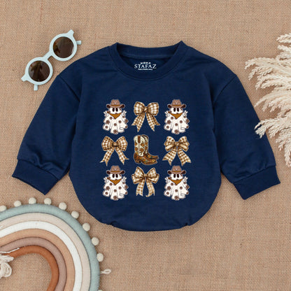Cowgirl Ghost Baby Romper - Spooky Halloween Bodysuit Gift