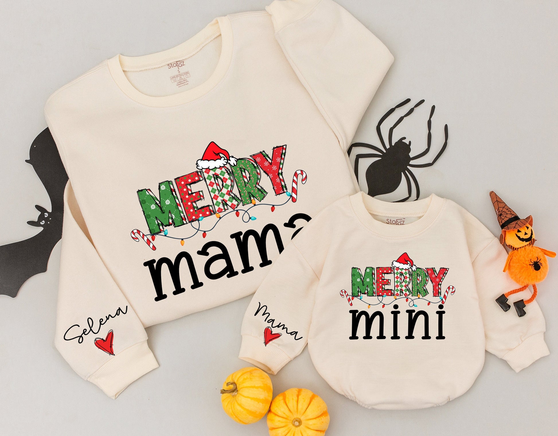 Mom and Baby Matching Christmas Sweatshirts, Personalized Outfit