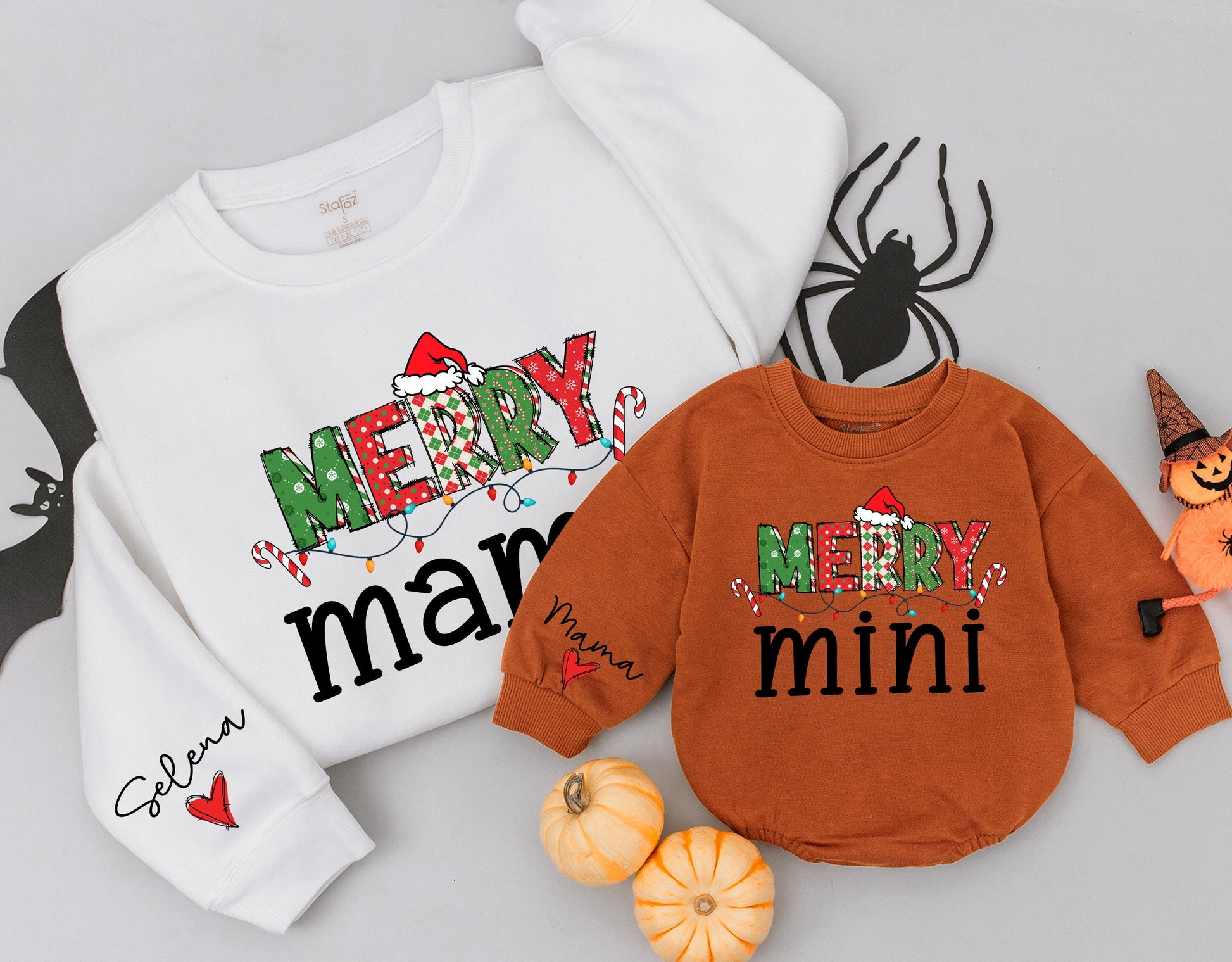 Mom and Baby Matching Christmas Sweatshirts, Personalized Outfit
