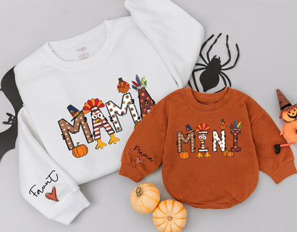 Mom and Baby Matching Thanksgiving Fall Sweaters, Personalized Gifts