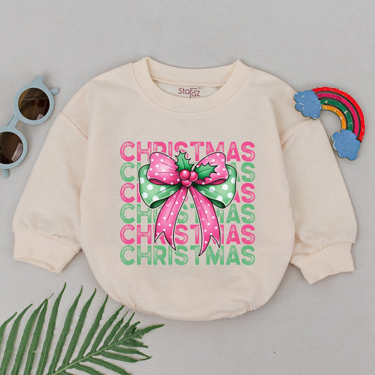 Festive Christmas Romper, Baby’s 1st Holiday Outfit, Unisex Baby Gift