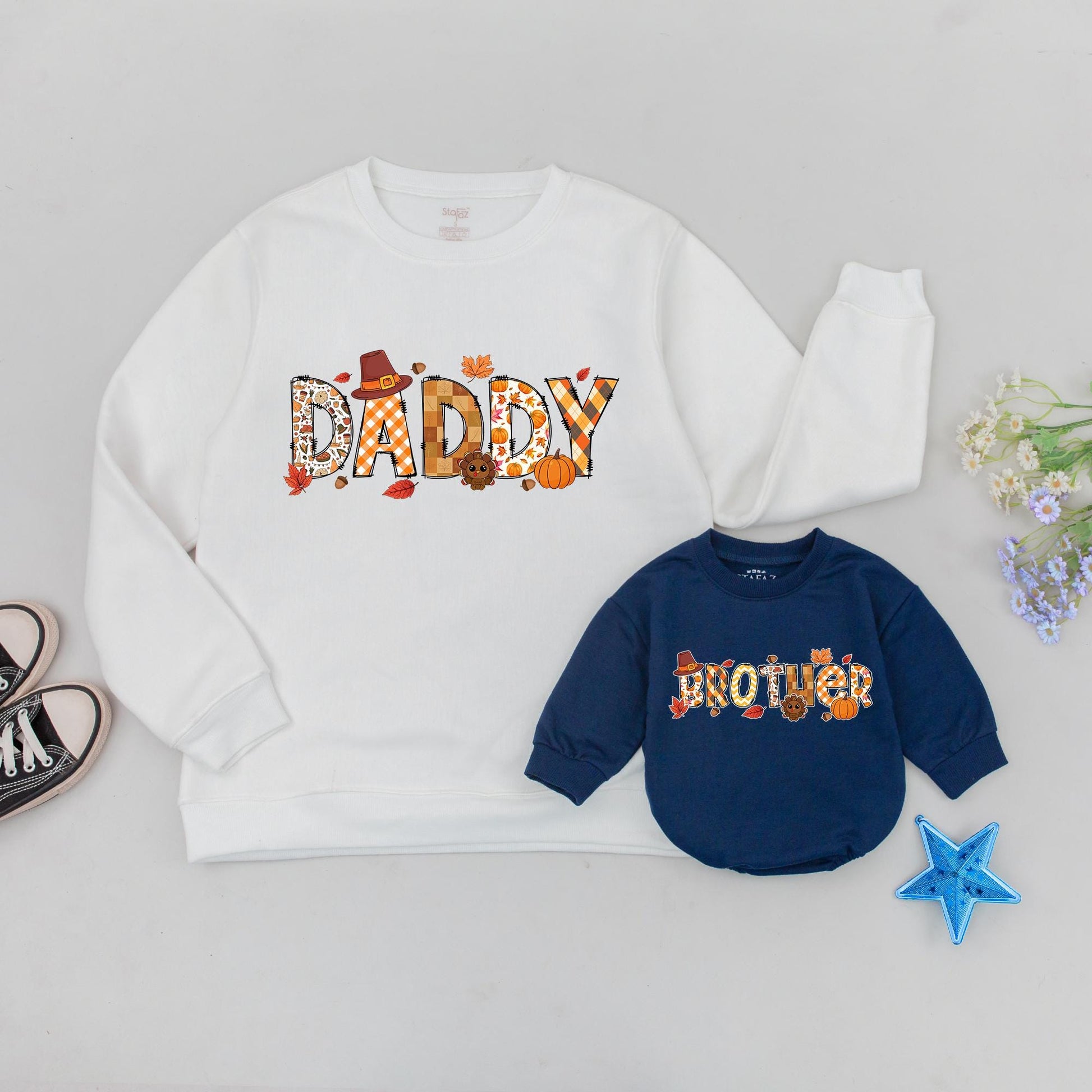 Matching Pumpkin Sweatshirts: Mama & Mini, Fall Family Outfits