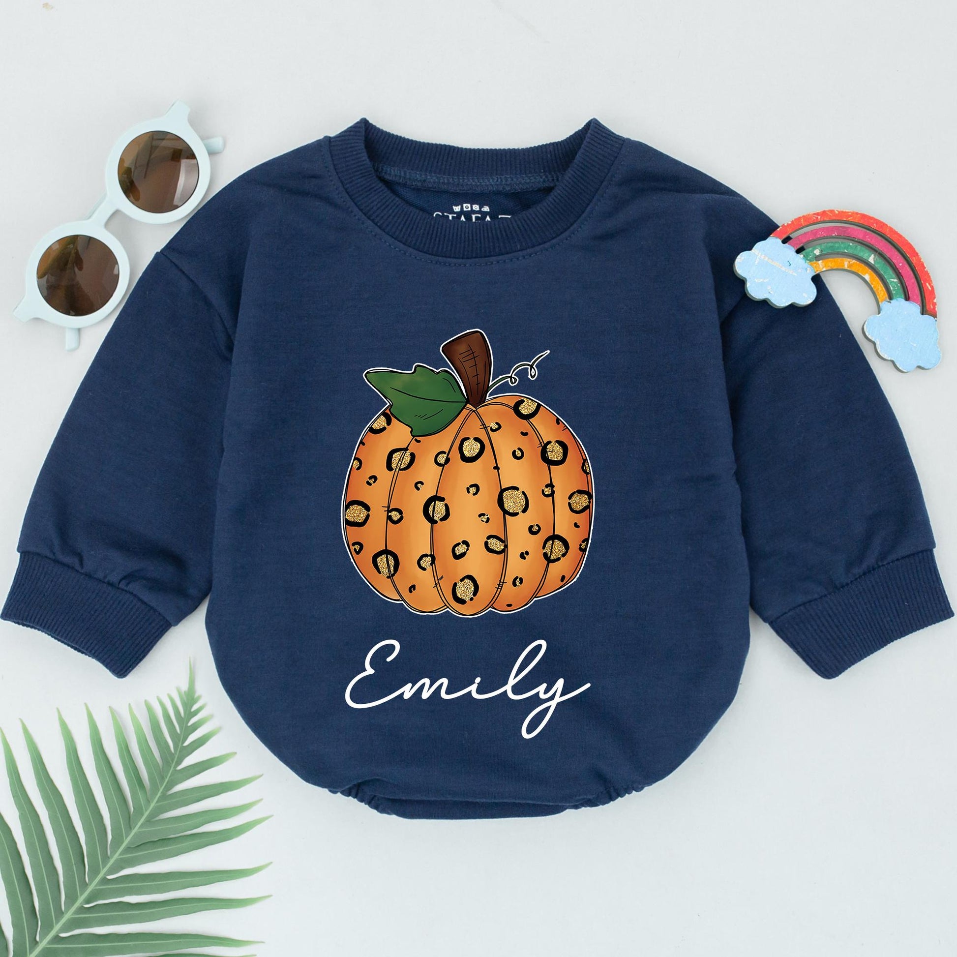 Custom Pumpkin Romper - Fall Thanksgiving Baby Outfit & Gift