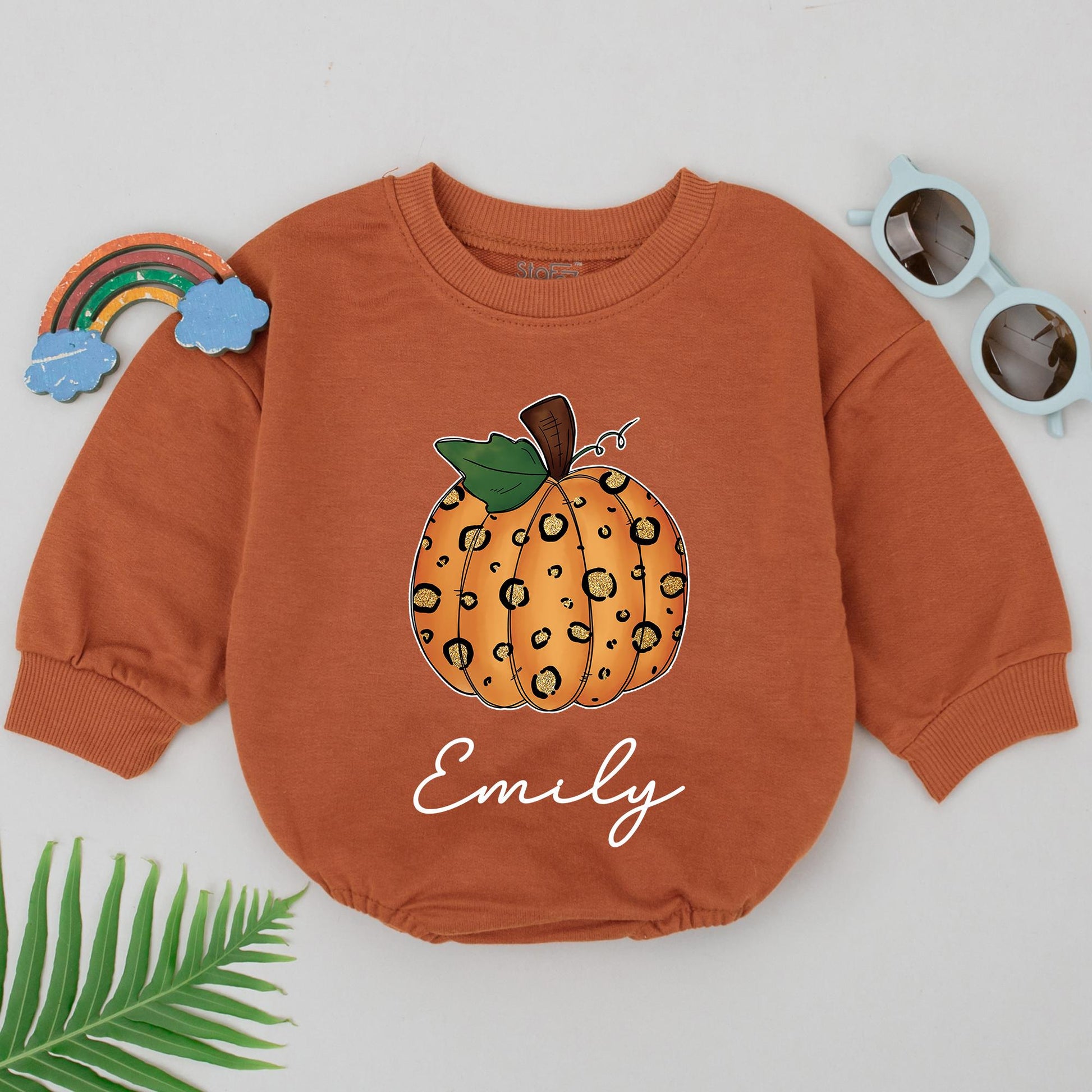 Custom Pumpkin Romper - Fall Thanksgiving Baby Outfit & Gift