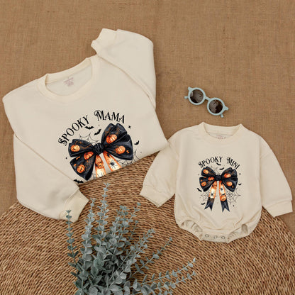 Mom and Me Spooky Sweatshirts: Halloween Family Outfit, Fall Sweater