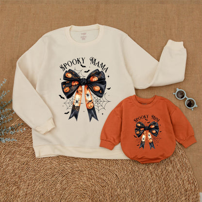 Mom and Me Spooky Sweatshirts: Halloween Family Outfit, Fall Sweater