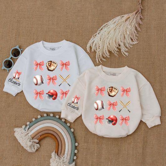 Personalized Baseball Baby Romper - Perfect Gameday & Birthday Outfit