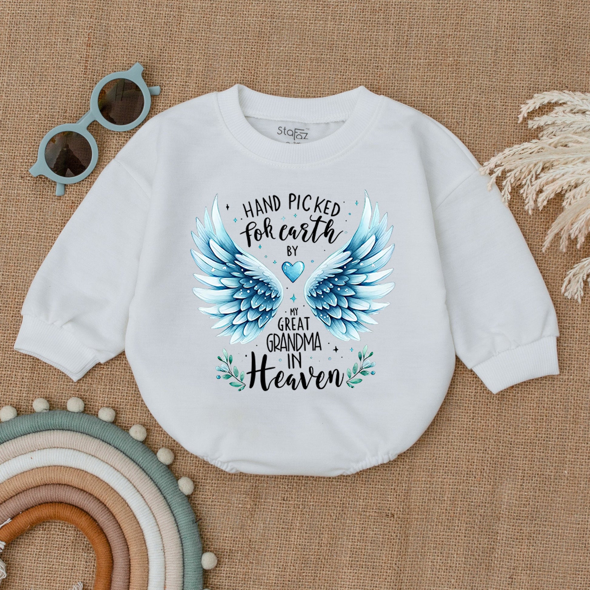 Heavenly Handpicked Baby Romper - Perfect Baby Shower Gift