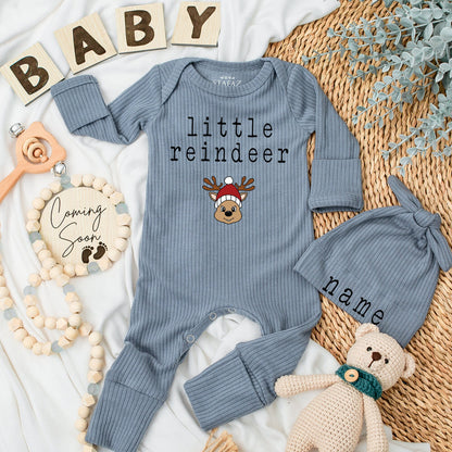 Little Reindeer Christmas Baby Romper: Soft Long Sleeve Outfit for Boys & Girls, 'Little Reindeer' Design, Cute Newborn Gift
