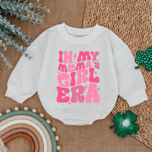 Mommy and Me Matching Mama's Girl Outfit for Mom and Daughter, Neutral Baby Toddler Romper and Adult Sweatshirt, Comfortable Soft Apparel Casual Everyday Wear