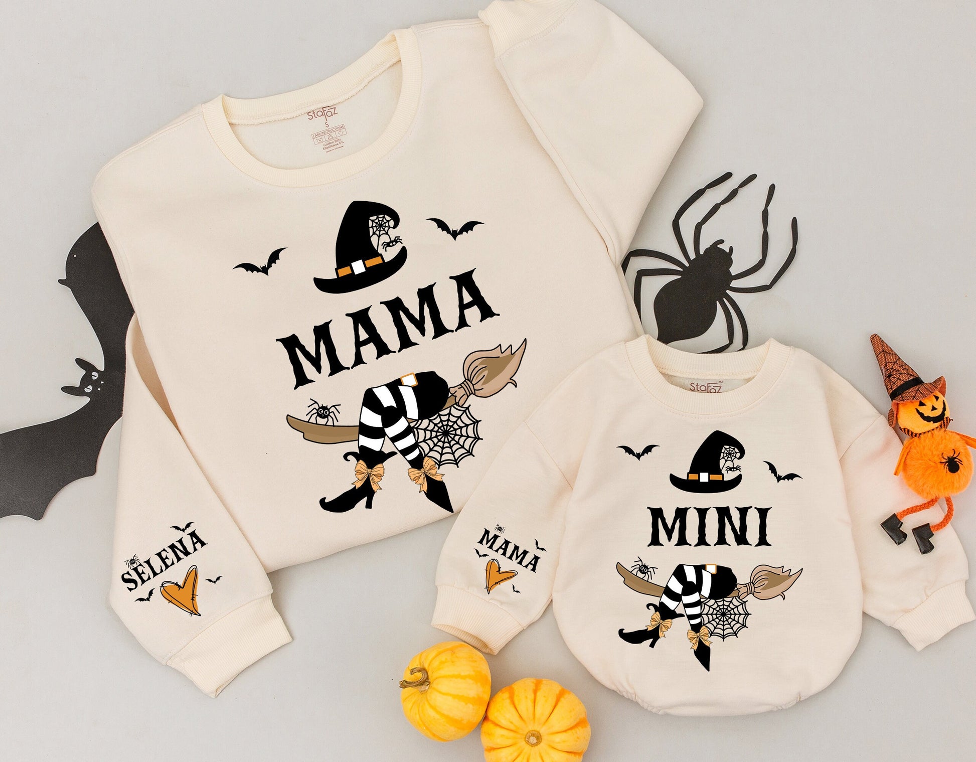 Matching Witchy Halloween Sweatshirts for Mom & Baby Gift Set