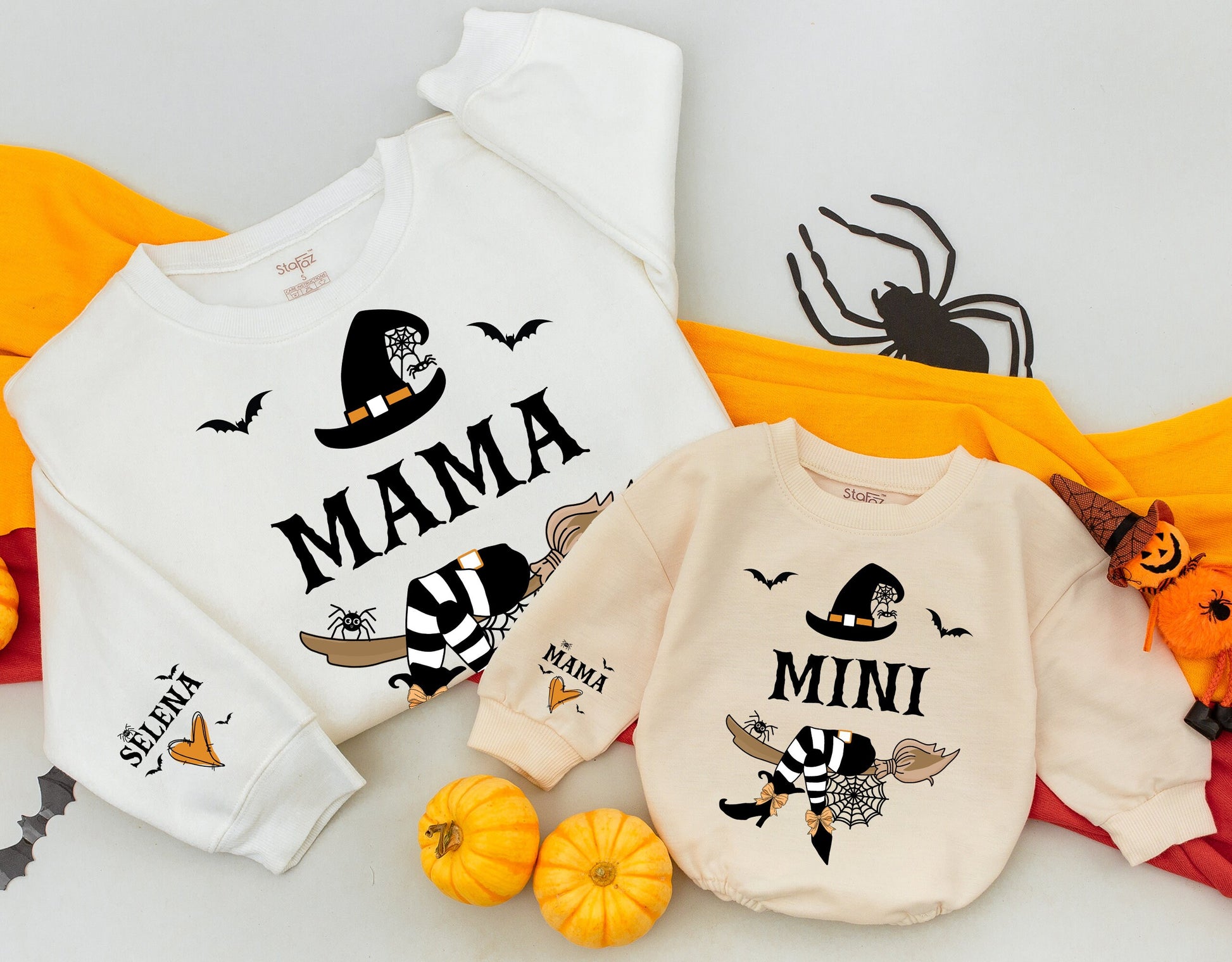 Matching Witchy Halloween Sweatshirts for Mom & Baby Gift Set