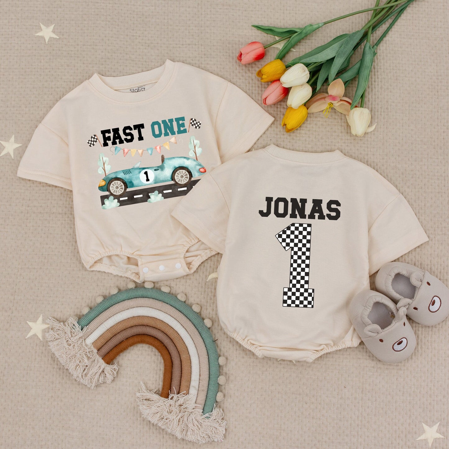 Custom Baby Birthday Romper: 1st Birthday & Half Birthday Outfit