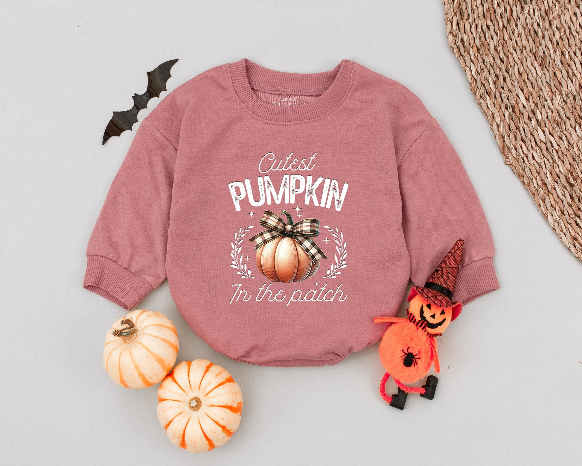 Adorable Autumn Baby Romper with Pumpkin Bow for Fall Celebrations