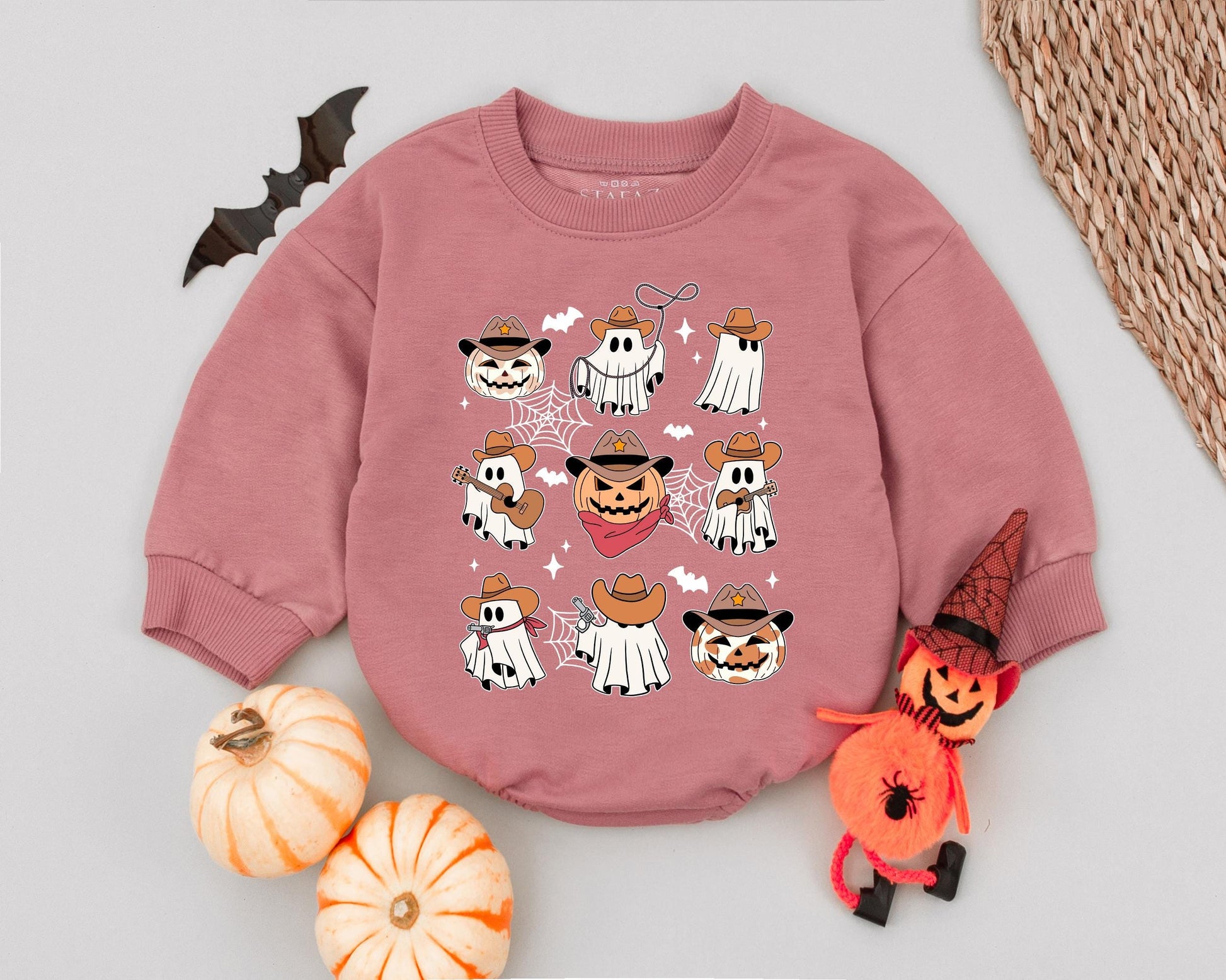Retro Western Halloween Bodysuit & Toddler Sweatshirt Fall Outfit