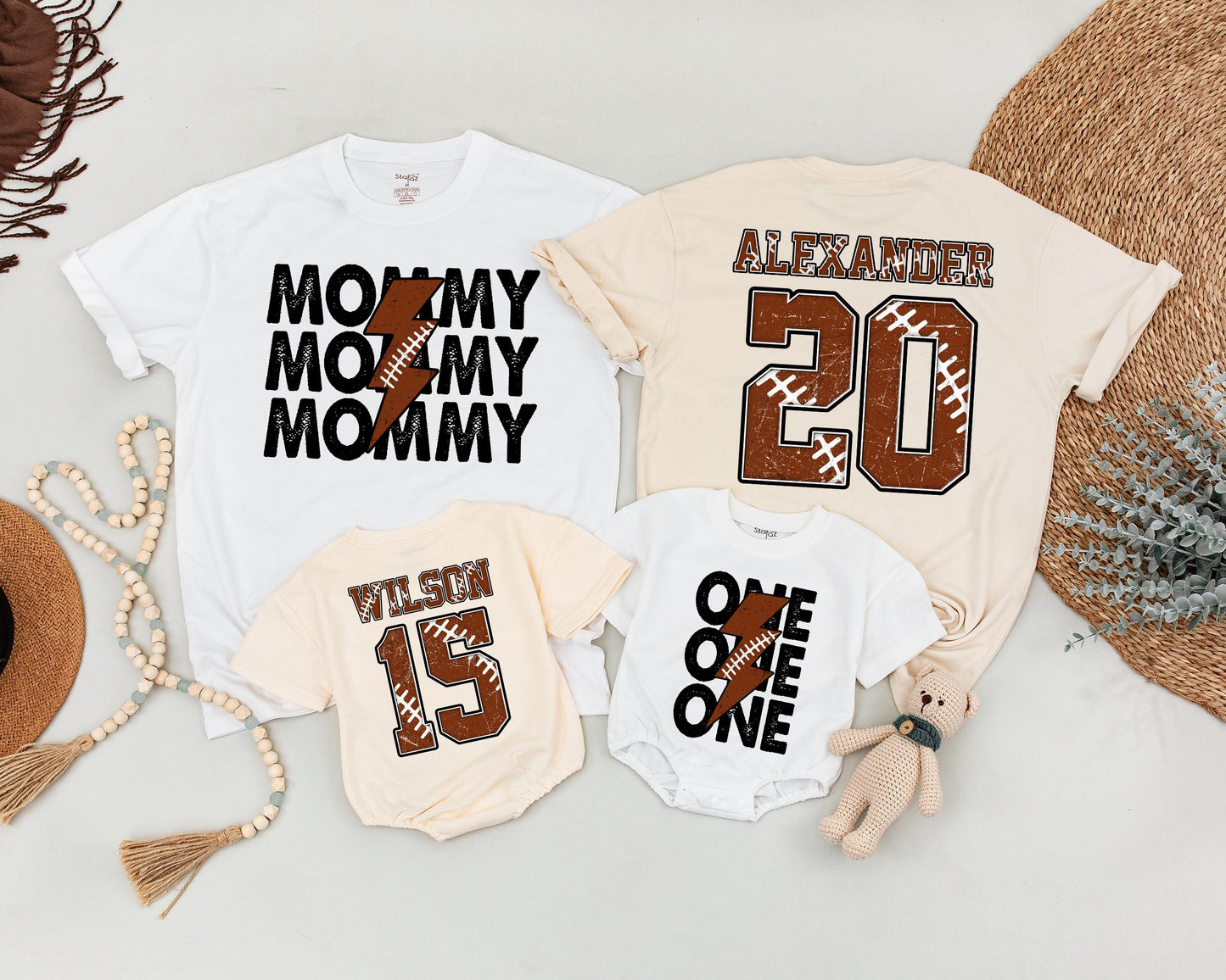 Matching Family Football Shirts: Custom Dad, Son, Baby Gift