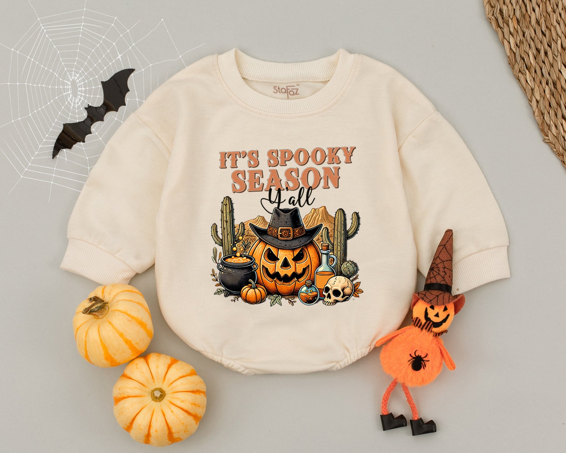 Western Pumpkin Baby Romper: First Halloween Outfit & Costume