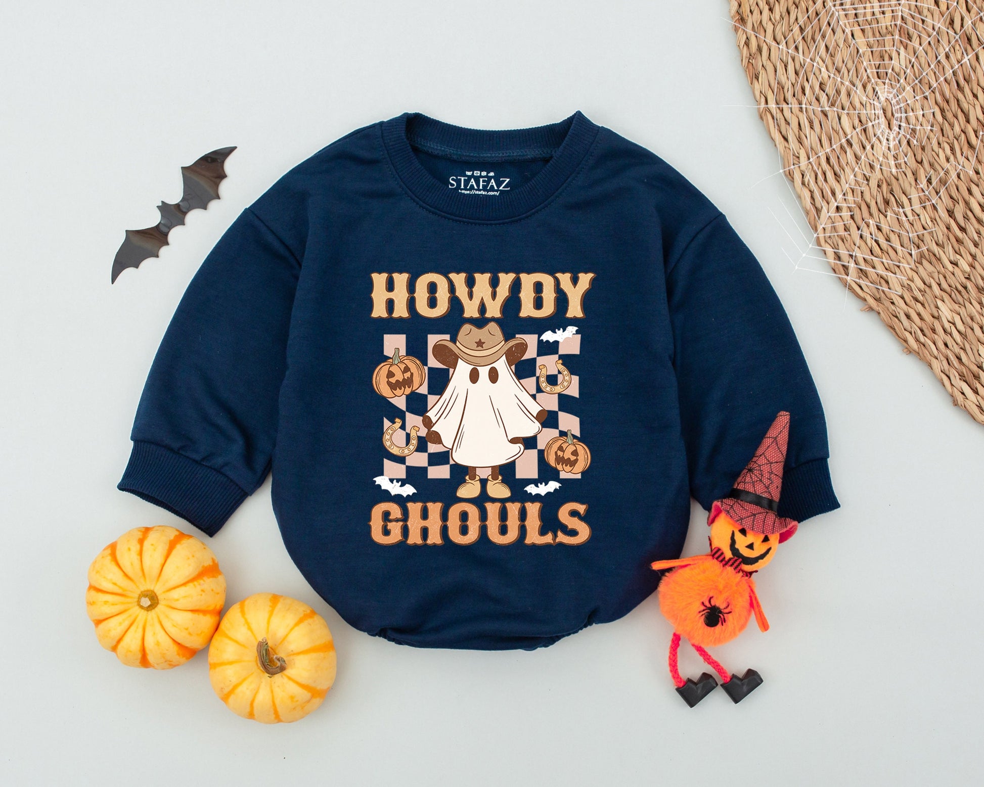 Retro Western Ghost Bodysuit for Baby's First Halloween Outfit