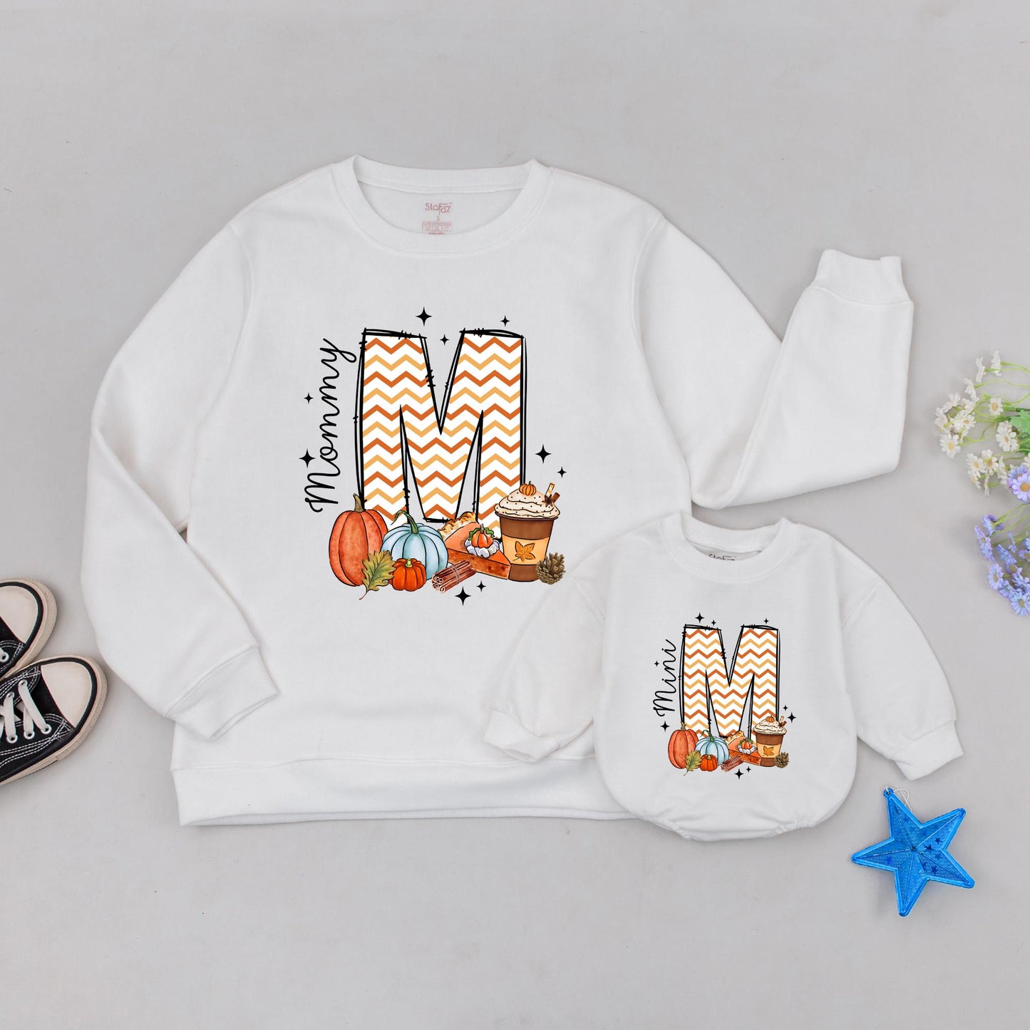 Mama & Mini Personalized Pumpkin Sweatshirts - Fall Family Matching