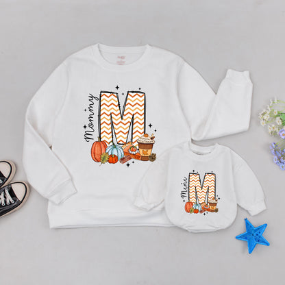 Mama & Mini Personalized Pumpkin Sweatshirts - Fall Family Matching