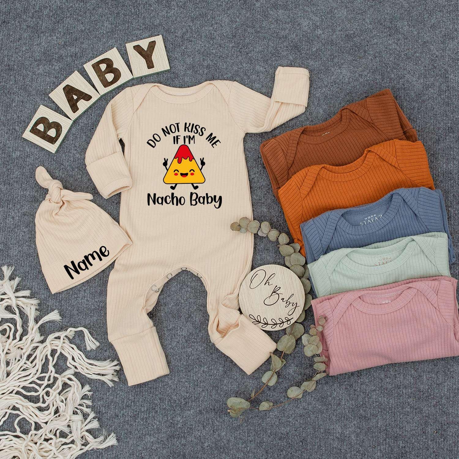 Nacho Baby Bodysuit Hat Pregnancy Announcement Gender Neutral Baby Shower Gift Cute Newborn Outfit Natural Coming Soon Clothes