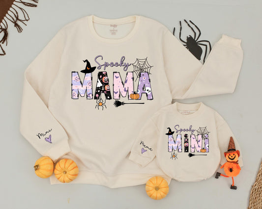 Vintage Halloween Mommy & Me Custom Sweatshirts – Spooky Matching Set