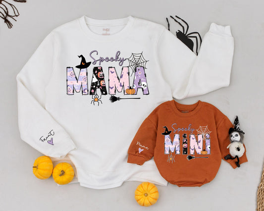 Vintage Halloween Mommy & Me Custom Sweatshirts – Spooky Matching Set