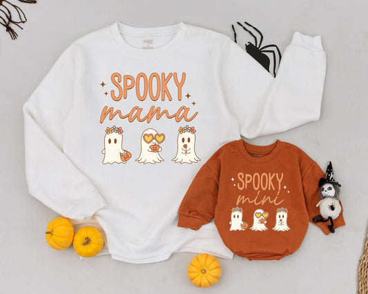 Retro Halloween Mommy & Me Outfits: Spooky Mama & Mini Sweatshirts