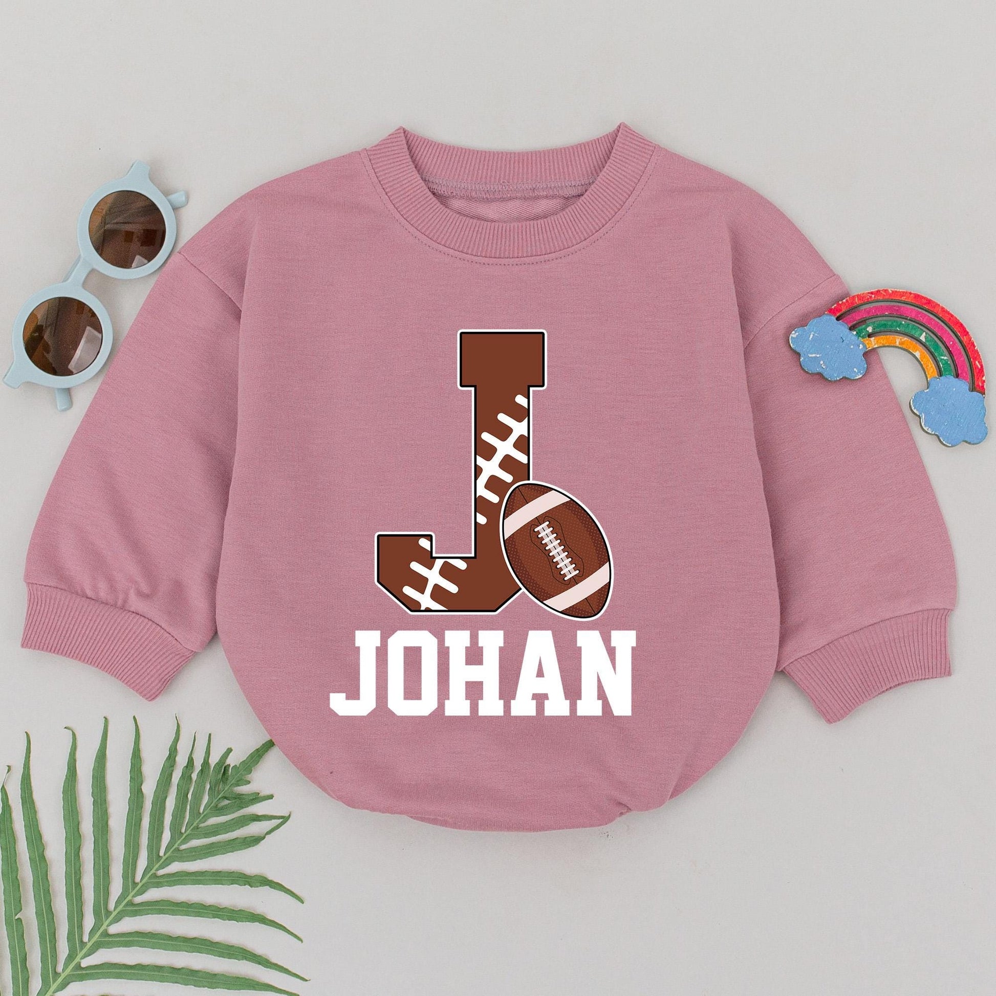 Custom Baby Name Football Romper – Game Day Outfit for Boys & Girls