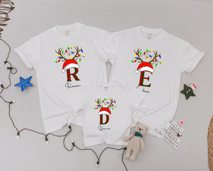 Personalized Vintage Christmas Shirts: Matching Family Monogram Tees