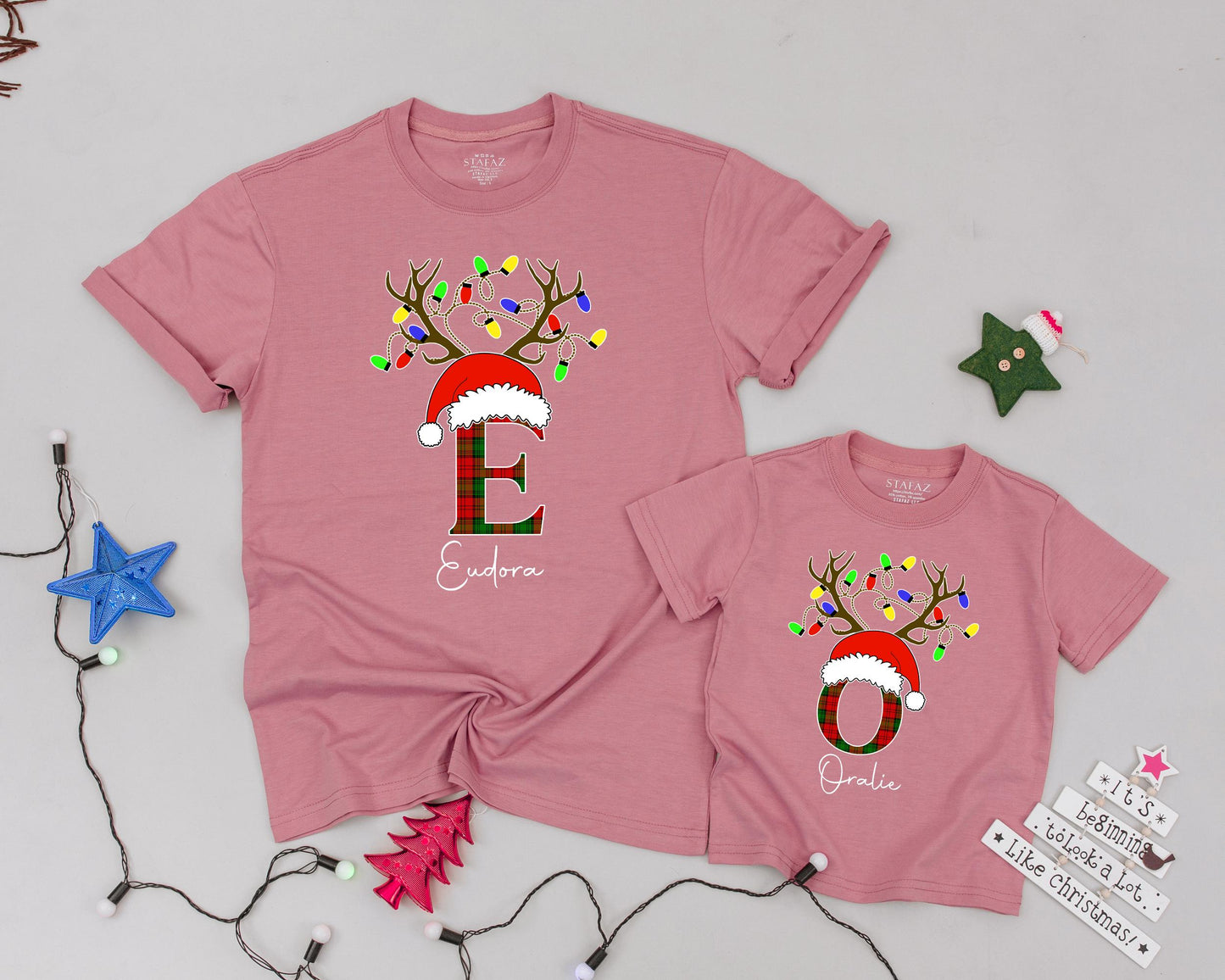 Personalized Vintage Christmas Shirts: Matching Family Monogram Tees